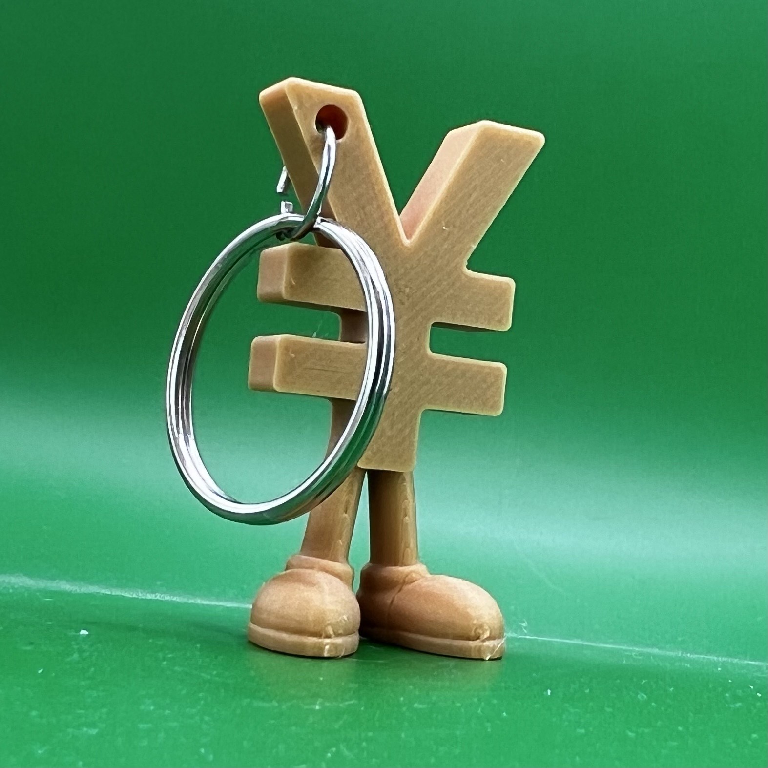 Japanese Yen Yuan symbol with legs keychain 3D printable