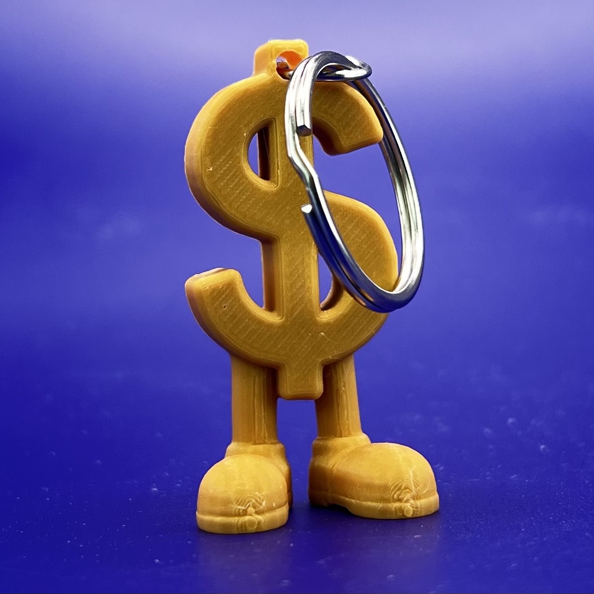 US Dollar symbol with legs keychain 3D printable