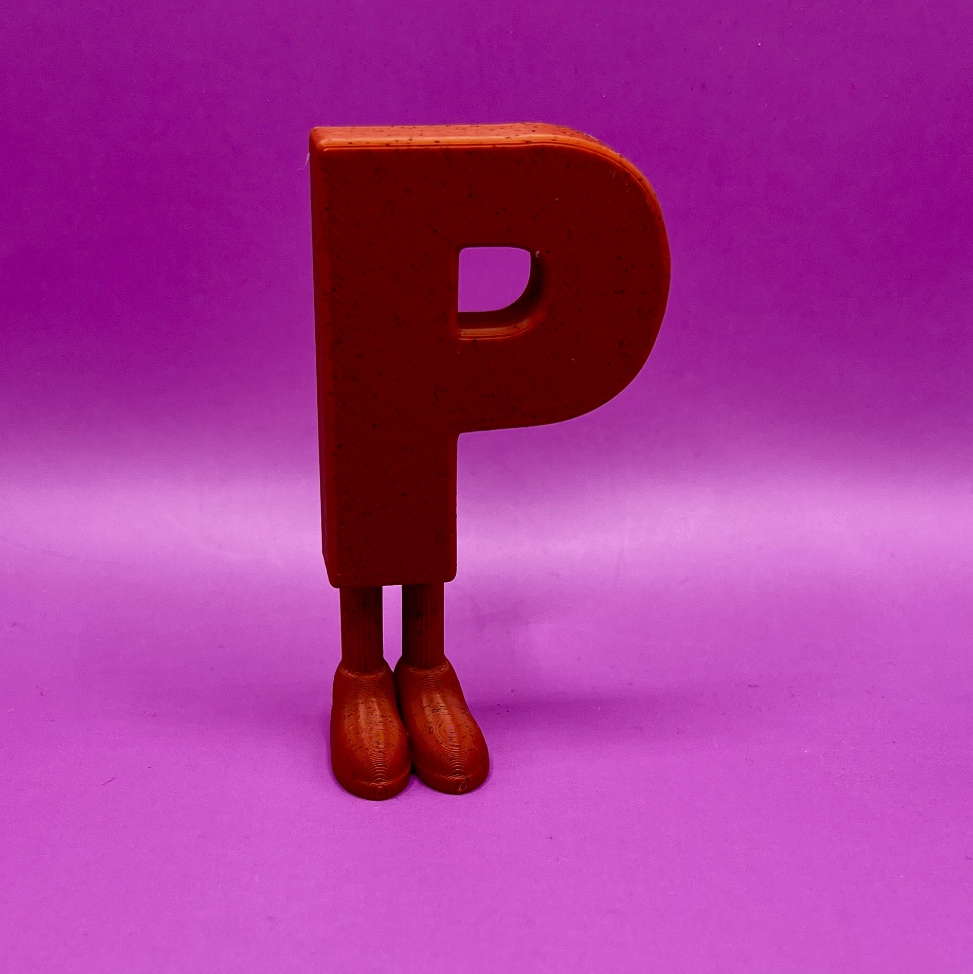 Letter P with legs