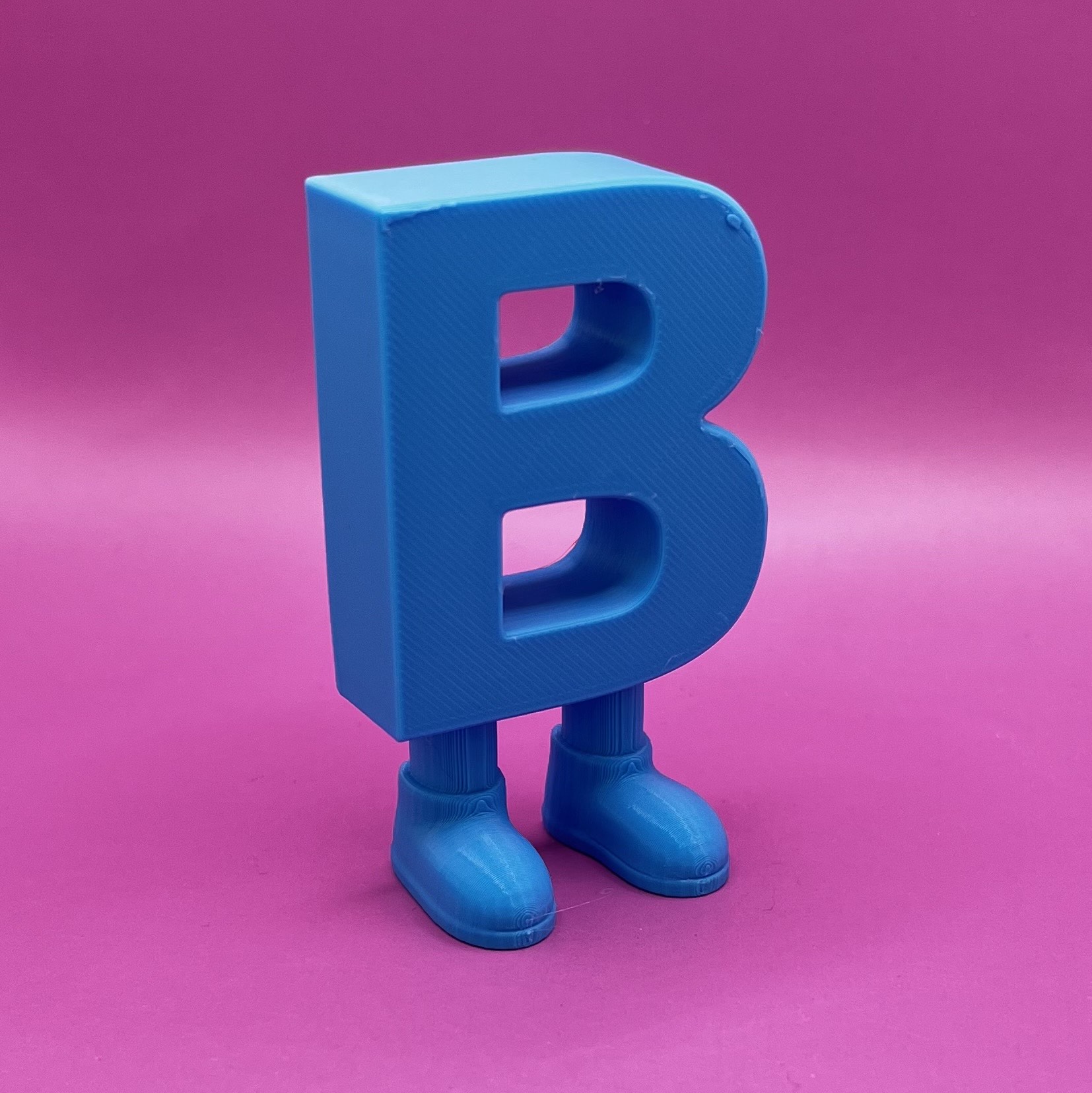 3D printed Letter B with legs