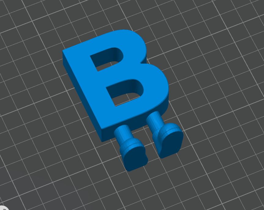 Sliced model showing support-free geometry